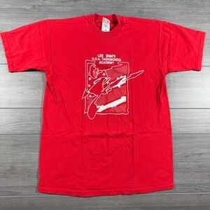 Vintage Lee Shin USA Taekwondo Academy T-Shirt Mens Large Red Fruit of the Loom